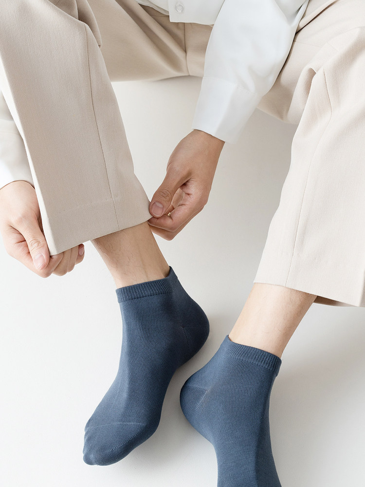 Men's Socks, Thin Antibacterial Short Cotton Socks, Men's Socks for Summer, Odor-Resistant, Men's No-Show Socks, Sports Tc — تصویر 1