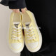 Lulu Egg Niche Thick-soled Canvas Shoes for Women in Summer 2025 New Breathable White Shoes Versatile Casual Shoes for Women