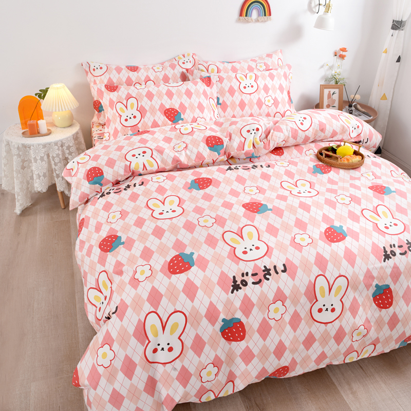 Cotton cartoon children's four-piece set custom cotton custom tatami high and low bed bed Kasa cover bed bag set 1.35 meters
