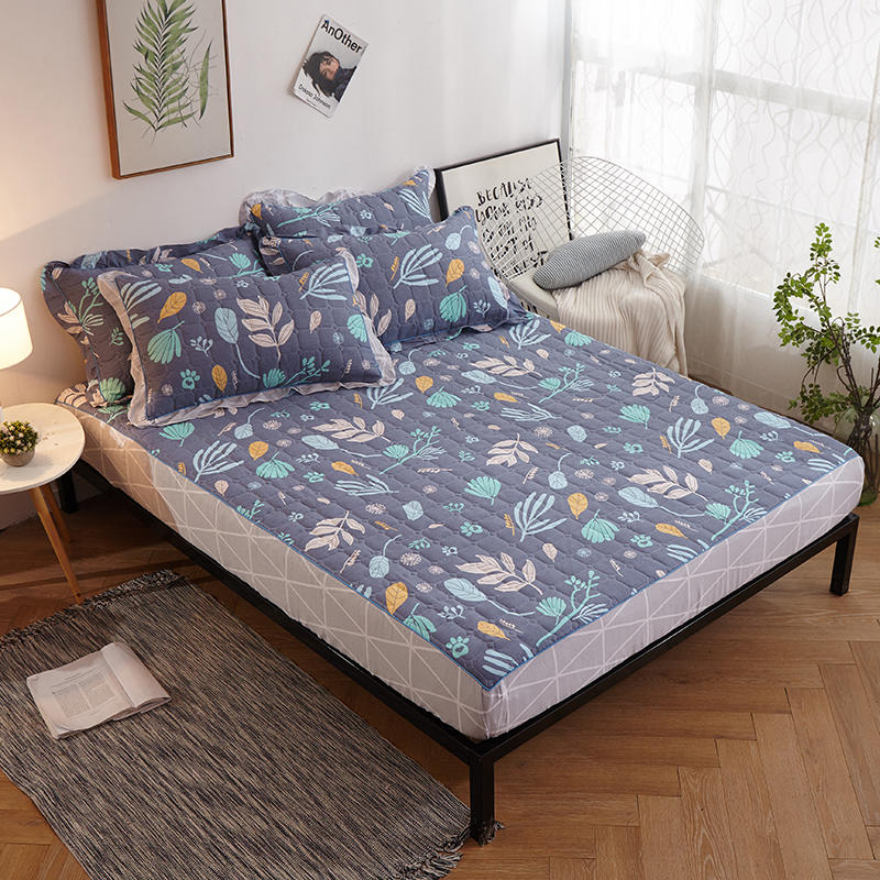 Set made pure cotton clip cotton thickened bed hat mattress cover anti-slip tatami full cotton bed bag large kang single 1 35 x 1 9m