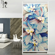 Mosaic collage cut painting purple crystal glass puzzle tile Jane Europe light luxury porch living room mural background