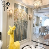 Индивидуальная стеклянная мозаичная крыльцо Фоновая стена светло -светло -гостиную ресторан ресторан Арт плитка роспись декоративная живопись