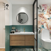 Nordic Fresh Small Floral Brick Parquet Toilet Tile Floor Tiles Kitchen Balcony Retro Flake Toilet Wall Brick