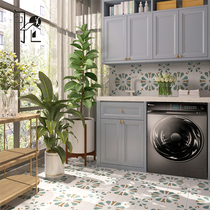 Nordic Retro Small Flower Brick Kitchen Balcony Floras Toilet Bathroom Toilet Wall Ground Pattern Parquet Tiles