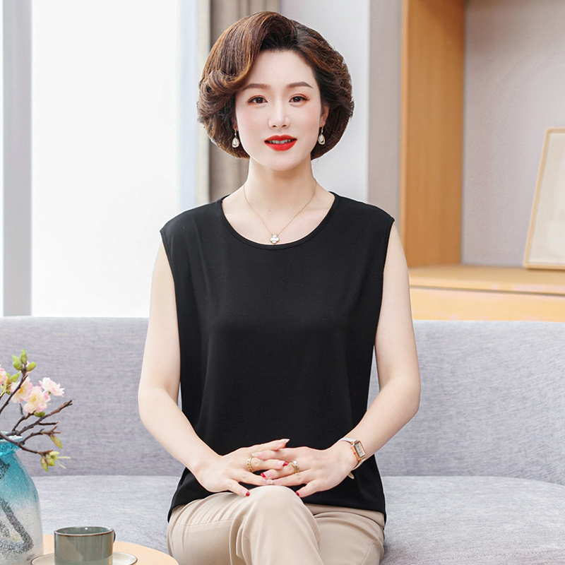 Solid Color Versatile Cotton Tank Top Women's Top Base Layer Plus Size Loose 100kg for Plus-Size Women to Wear Inside or Outside with Straps