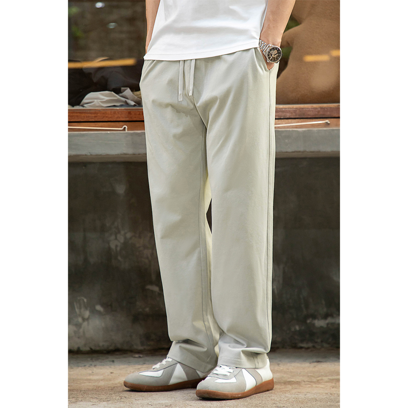 U刃 Workwear American Casual Coolmax Comfortable Yarn Quick-Drying Pants 40-Count Knit Sweatpants Loose Straight-Leg Men's