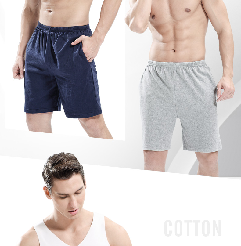 2 chiếc quần short nam giản dị quần nhà đơn mảnh cotton mùa hè lỏng lẻo phần thanh niên cotton rắn màu quần ngủ quần đũi nam cao cấp