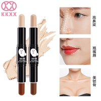 KKXX đôi đầu công suất sửa chữa ánh sáng cao bar dual-sử dụng ba chiều không thấm nước sáng màu da người mới bắt đầu nằm tằm kem che khuyết điểm bút chính hãng bắt sáng becca