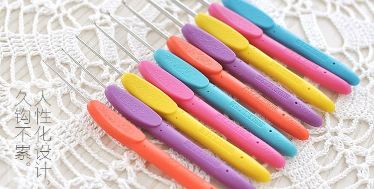 Can crochet móc thương hiệu xử lý mềm mại thép không gỉ công cụ thiết lập màu áo len vận chuyển giải phóng mặt bằng kim móc đan - Công cụ & vật liệu may DIY kim máy may công nghiệp