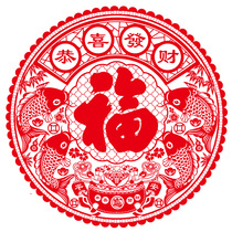 Anti-collision wall sticker New Year festive blessing word glass sticker mall shop door and window sticker housewarming bedroom window sticker