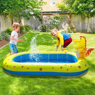 New inflatable dinosaur fountain outdoor children play water toy pool shark fountain baby play water pool