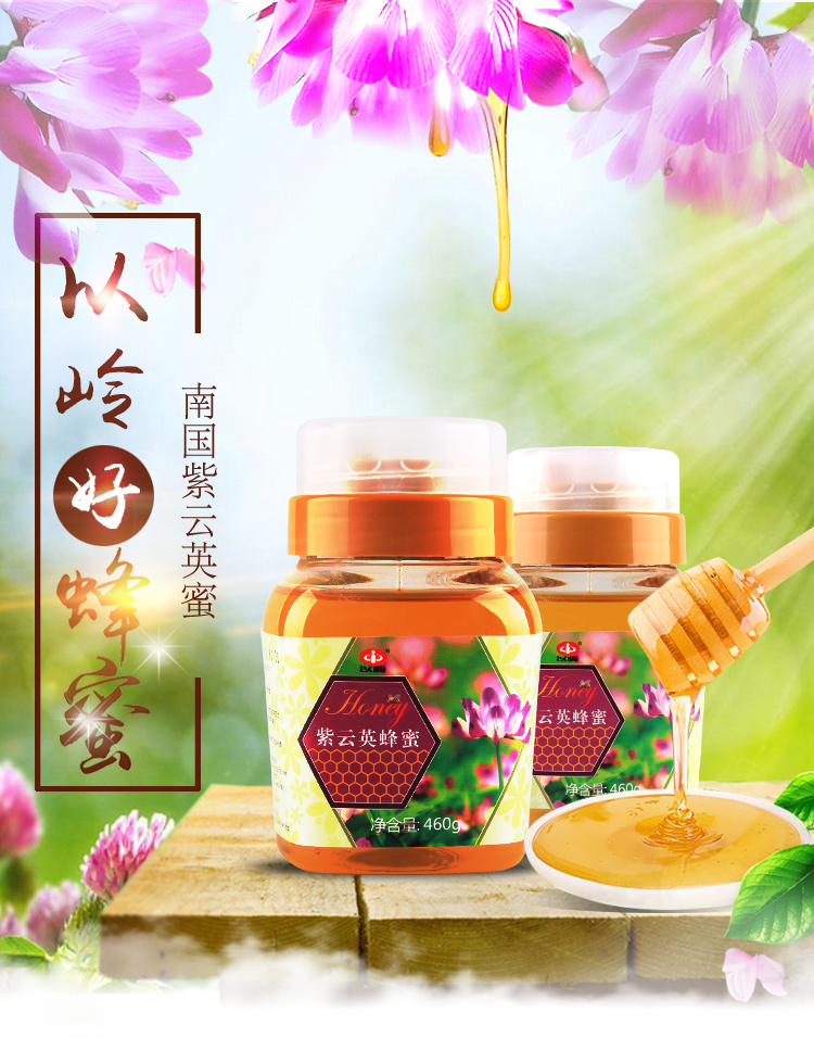 以岭牌紫云英/枣花/洋槐蜂蜜460g