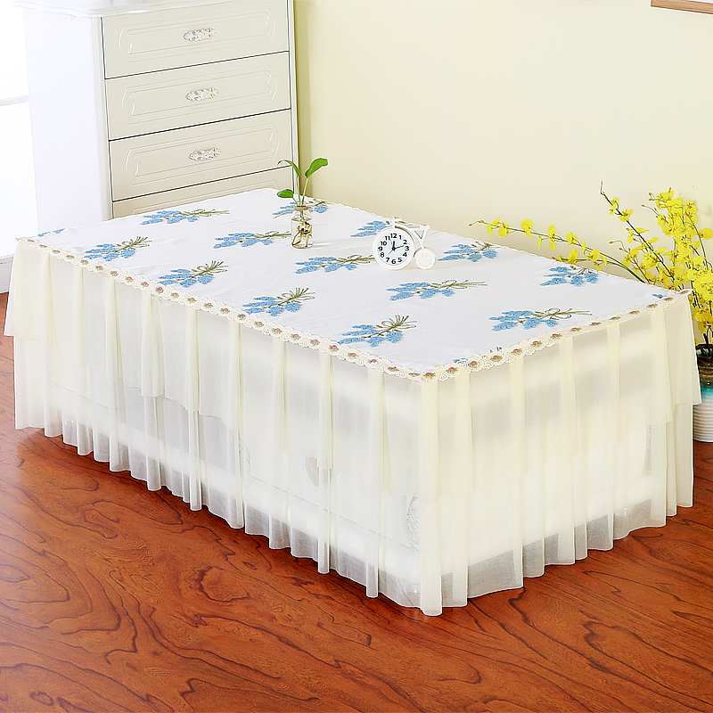 Bàn cà phê khăn trải bàn hình chữ nhật không thấm nước phong cách châu Âu phòng khách vườn ren vải bụi vải bàn vải bìa khăn trải bàn kẻ caro