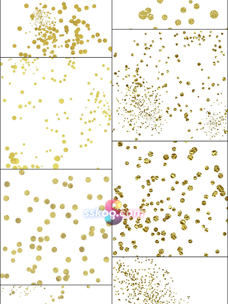 高清金色圆片粒子亮片免扣PNG透明背景图片影楼PS后期设计素材插图6