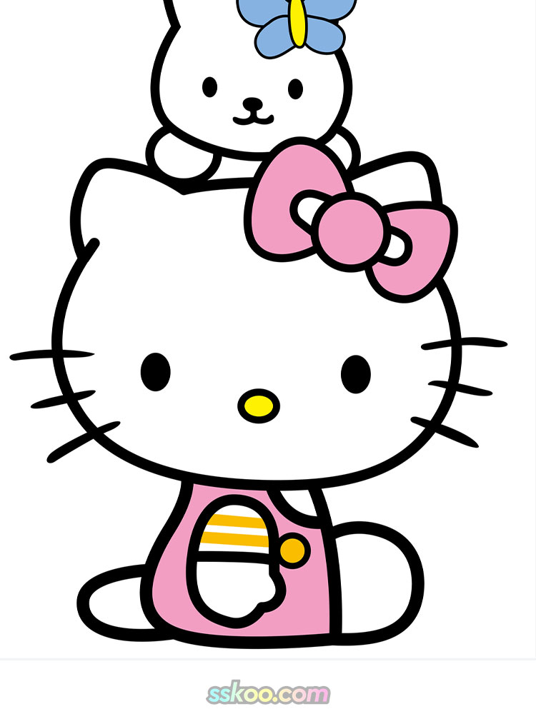 Hello Kitty卡通KT猫凯蒂猫热转印烫画印花PNG免抠图案AI矢量素材插图2