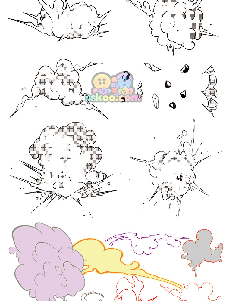 日式手绘漫画特效气泡对话框音效爆炸图案AI矢量PNG免扣设计素材插图12