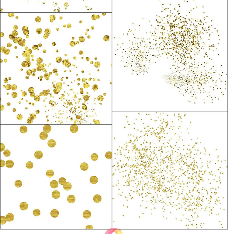 高清金色圆片粒子亮片免扣PNG透明背景图片影楼PS后期设计素材插图8