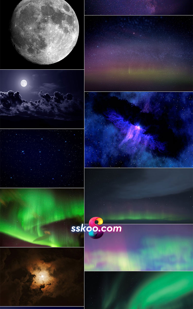 高清宇宙极光星空背景图片PS平面设计摄影美工装修影楼海报素材插图10