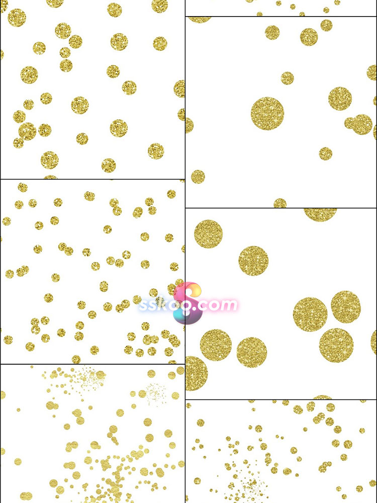 高清金色圆片粒子亮片免扣PNG透明背景图片影楼PS后期设计素材插图4