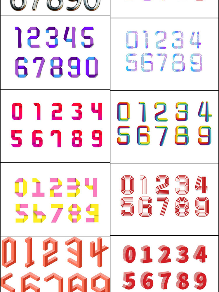 创意数字艺术字立体字体PNG免抠元素透明背景图片PS平面设计素材插图2