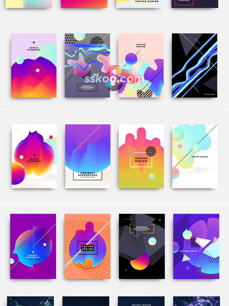 时尚创意几何图形点线面背景图片海报H5平面美工EPS矢量设计素材插图3