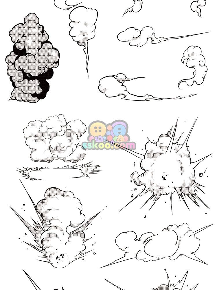 日式手绘漫画特效气泡对话框音效爆炸图案AI矢量PNG免扣设计素材插图11