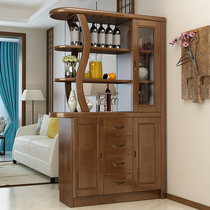 Solid Wood Room Cabinet Wine Cabinet Partition Cabinet Modern Chinese Large Family Style Living-room Bifacial Screen Door Hall Xuanguan Cabinet Shoes Cabinet