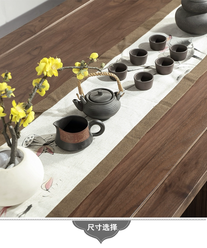 Hình học mới phong cách Trung Quốc Bàn cà phê óc chó màu đen Bắc Mỹ Đồ nội thất gỗ Zen phòng khách căn hộ nhỏ đơn giản hiện đại hình chữ nhật - Bàn trà
