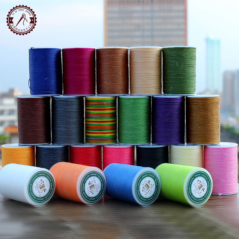 DIY hand-sewn leather wax thread 0 8mm Polyester fiber Yule flat wax thread Handmade leather sewing hand-sewn thread woven thread