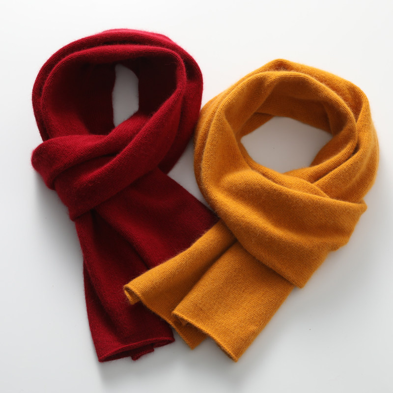 Mountain cashmere Cashmere scarf Women's autumn Winter Korean version 100 hitch a small scarf for male and female lovers a parent-child