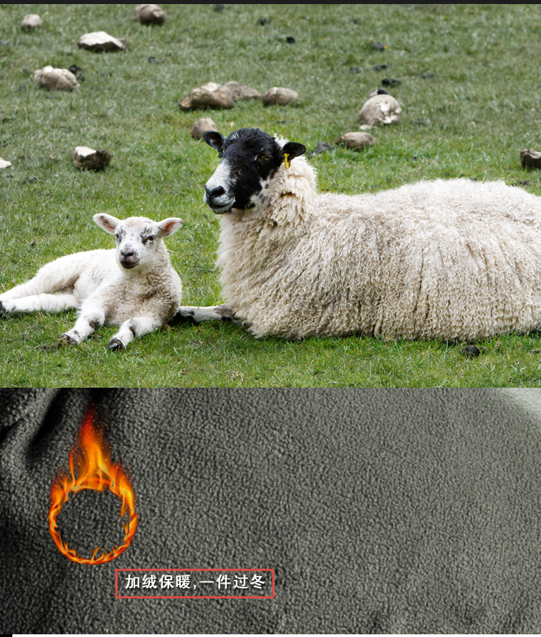Lính núi quần áo ngoài trời bắt người đàn ông lông cừu dày áo khoác ấm cardigan lót mùa thu và mùa đông áo khoác trùm đầu cỡ lớn - Quần áo ngoài trời áo gió nữ uniqlo