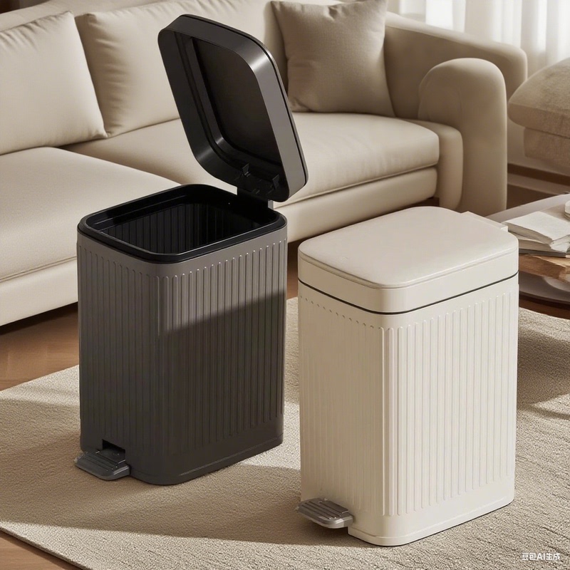 Trash Can for Home Use in the Living Room, Light Luxury, High-End, 2026 New Model, High Aesthetic Value, with Lid, for Bathroom, Bedroom, Kitchen, Wastepaper Basket Trash Can for Home Use in the Living Room, Light Luxury, High-End, 2026 New Model, High Aesthetic Value, with Lid, for Bathroom, Bedroom, Kitchen, Wastepaper Basket