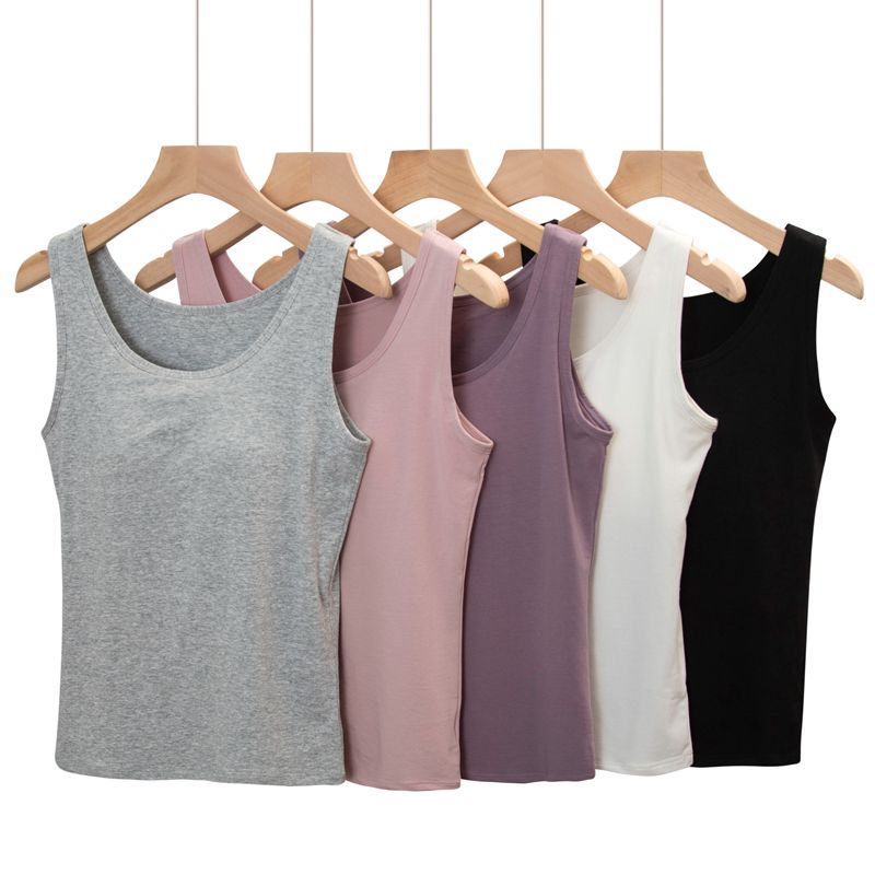 Pure cotton with chest cushion harness vest female underwear bra integrated with bottom large size for a yoga motion home summer