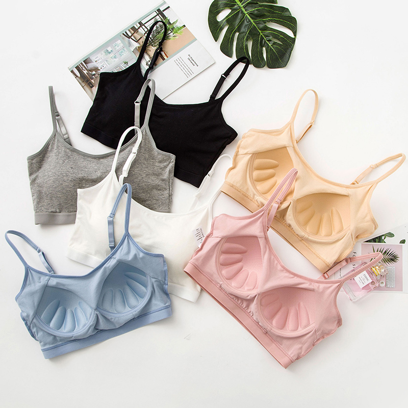 No steel ring women's bra pad cup integrated sports yoga underwear wrapped chest short tube top bottoming camisole