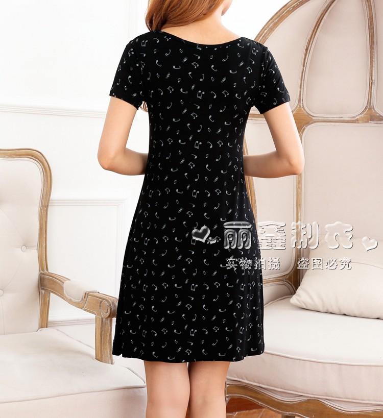 Mùa hè bông phương thức vành đai ngực pad nightdress đồ ngủ ngắn tay áo miễn phí áo ngực một phần mỏng kích thước lớn nhà váy nữ