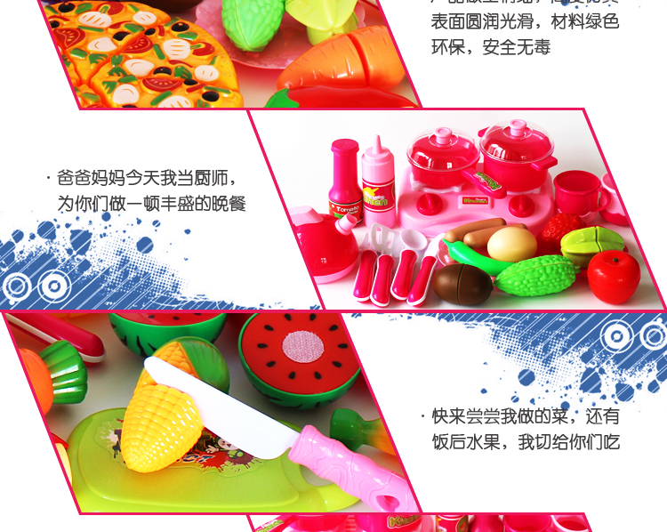 Trẻ em cắt trái cây đồ chơi chơi nhà bếp mô phỏng nấu ăn thức ăn bé trai bé gái cắt nhạc bếp búp bê bé na