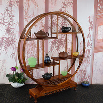  High-end mahogany crafts ornaments Rosewood Bogu rack Purple sand pot tea set display rack Solid wood Dobao pavilion