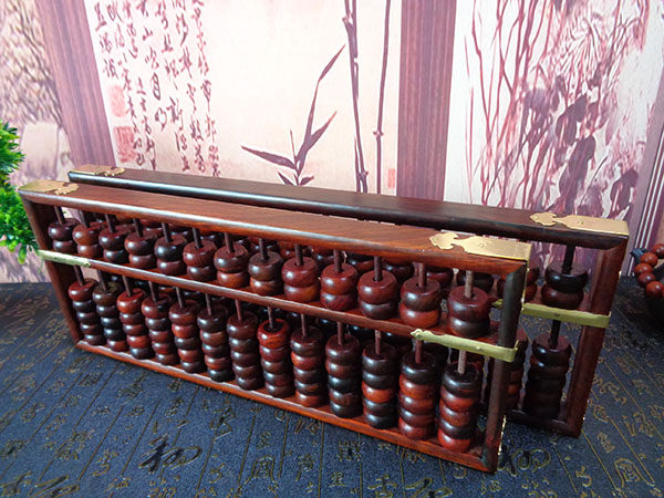 High-grade red sandalwood carving large abacus solid wood old-fashioned abacus ornaments 13 gears 15 gears abacus abacus
