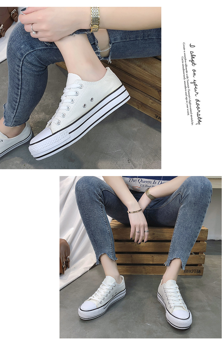 Mùa thu và mùa đông 2018 giày vải mới phiên bản nữ Hàn Quốc của Harajuku ulzzang sinh viên hoang dã Hồng Kông gió siêu giày giầy bitis nữ