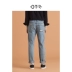 Quần jean nam OTR Mùa thu màu xanh nhạt Quần cotton vụn Micro Offset Jeans Quần dài P115U326 - Quần jean