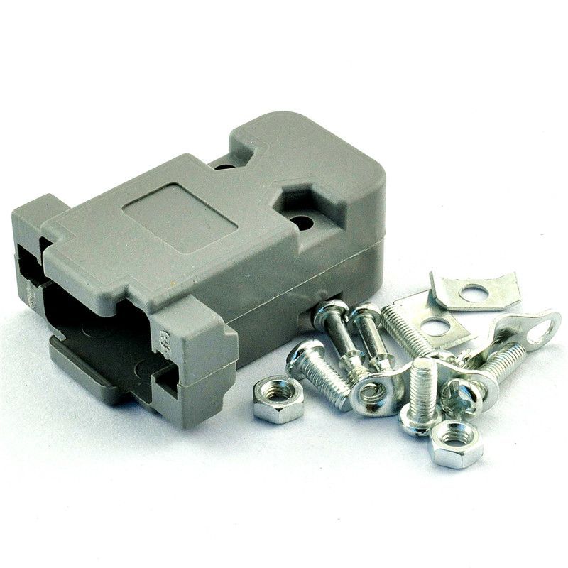 DB9 serial port male head female head RS232 welding wire connector 2 row 9-pin serial port head gray plastic shell PLC