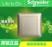 Schneider switch socket smooth Frosted Gold smooth gold white board blank panel white cover white panel