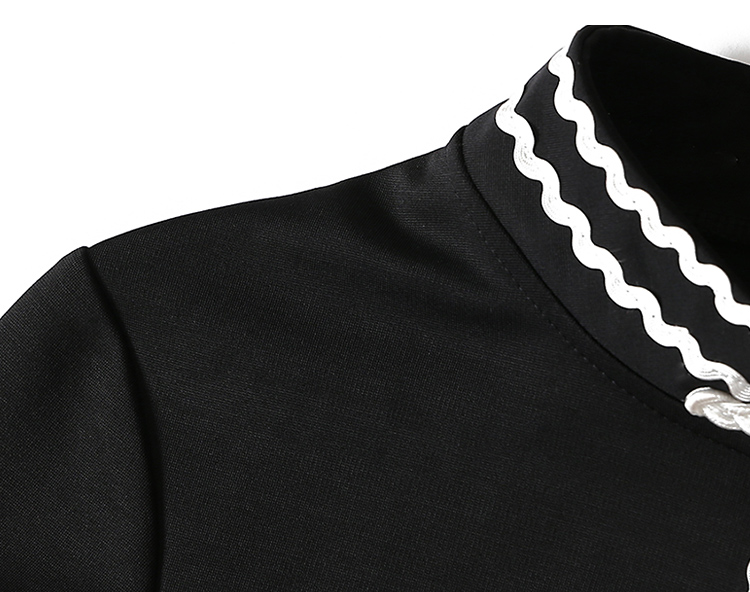 VK旗艦店 中國風復古純色盤扣旗袍短褲套裝長袖褲裝