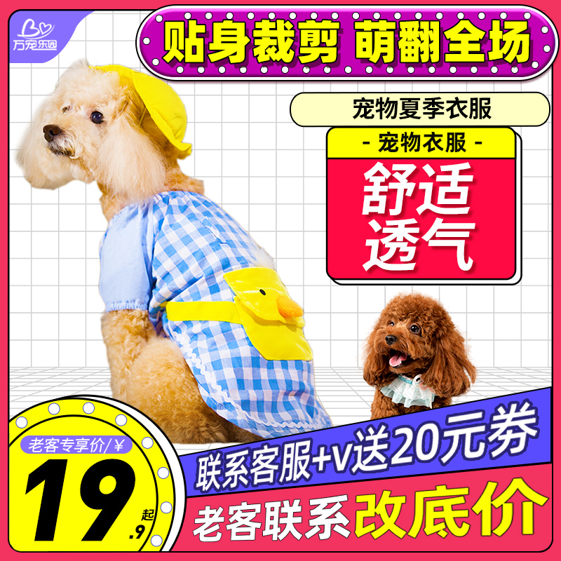 Dog clothes summer comfortable and breathable teddy bear Fadou Bomei small dog thin pet clothes
