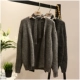Thời trang thu đông phiên bản Hàn Quốc của áo len len ấm áp ren thắt lưng len áo len 35106T