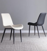 Light luxury dining chair high-end home stool restaurant backrest simple white negotiation chair Foshan dining table and chair black