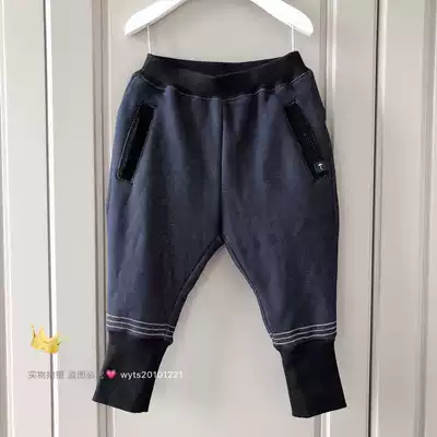 90-130 yards Korean small and medium children's clothing 20 spring and winter new men and women's children's baby imitation denim velvet casual pants