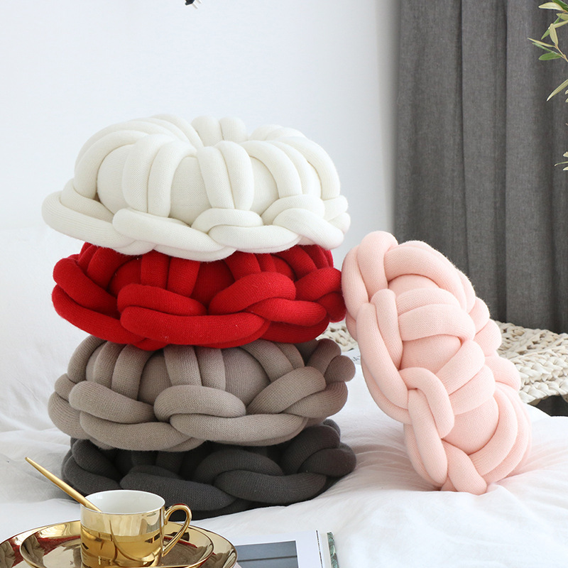 ins explosion model pure handmade ring knotted pillow cushion donut core pillow Nordic net red shooting props