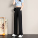 Ice Silk Wide Leg Pants Women's Summer Thin Straight Pants 2024 New High Waist Drape Suit Pants Loose Casual Pants