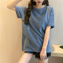 Pregnancy Woman Dress Pure Cotton Short Sleeve T-Shirt Woman Summer 2022 New Big Code Loose Student Korean Version Blouse Half Sleeve Pregnant Woman Shirt